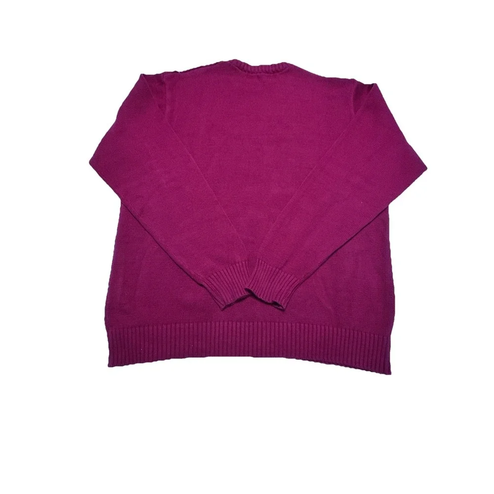 Oscar De La Renta Men's Large Red Plaid‎ Long Sleeve Pullover Sweater